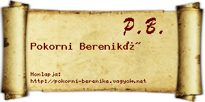 Pokorni Bereniké névjegykártya